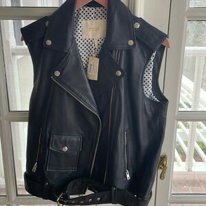 Maje leather vest